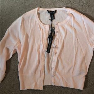 Crop cardigan light pink with sparkles